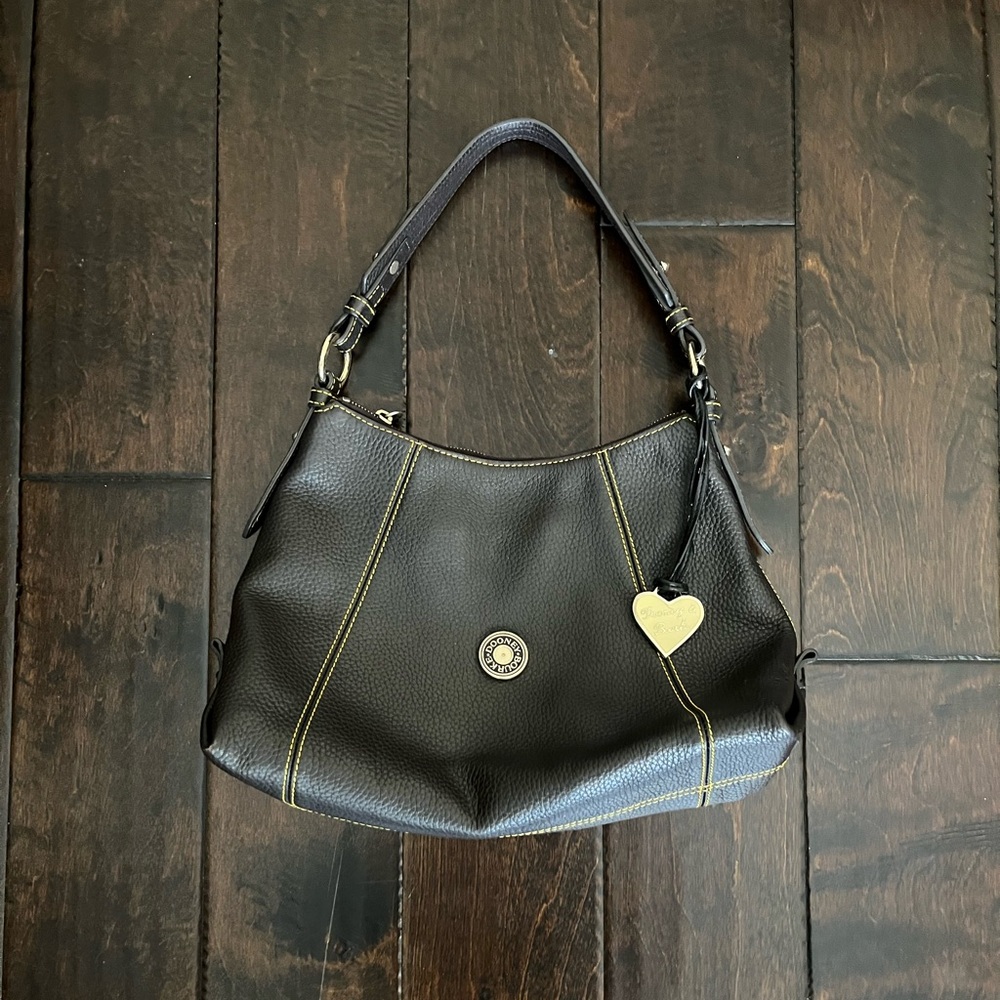 Dooney & Bourke Black Pebbled Leather Hobo Shoulder Bag